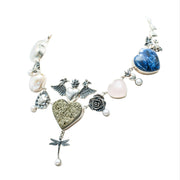 Collar Pasión, joya de plata .925, con pirita y perla – Gabriela Sánchez (vista 5)