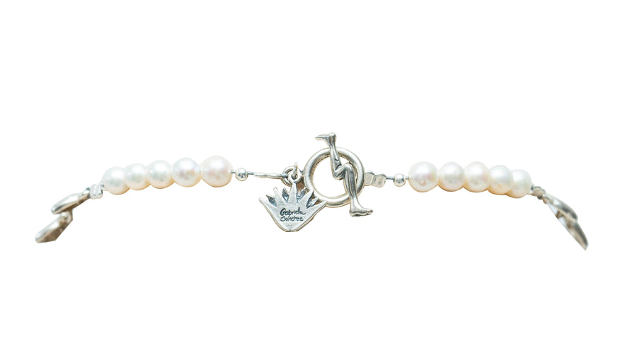 Collar Pasión, joya de plata .925, con pirita y perla – Gabriela Sánchez (vista 10)
