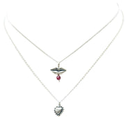 Set Besos en el Corazón, joya de plata .925, con rubí – Gabriela Sánchez