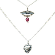 Set Besos en el Corazón, joya de plata .925, con rubí – Gabriela Sánchez (vista 3)