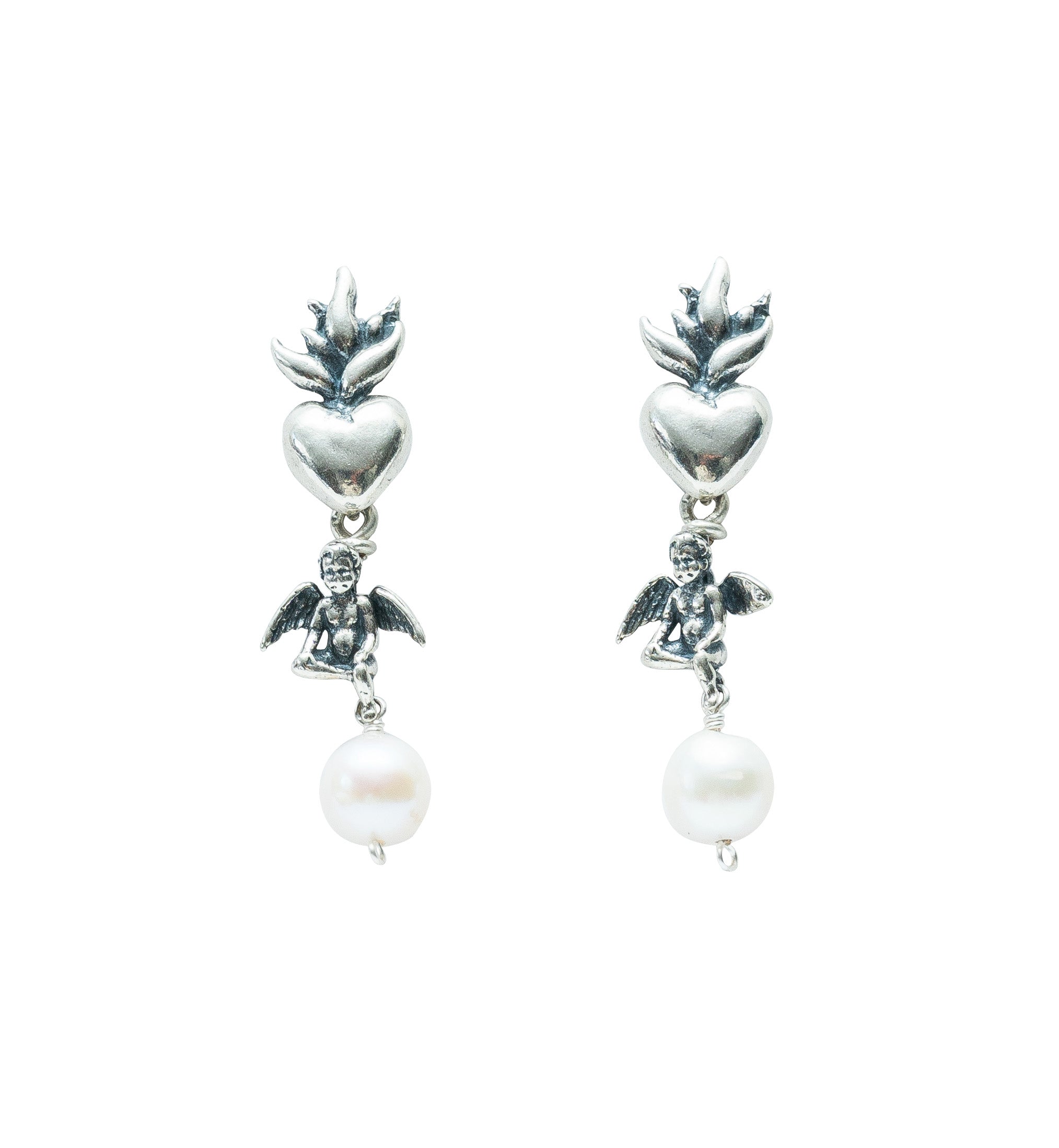 Aretes Amor Mío, joya de plata .925, con perla – Gabriela Sánchez