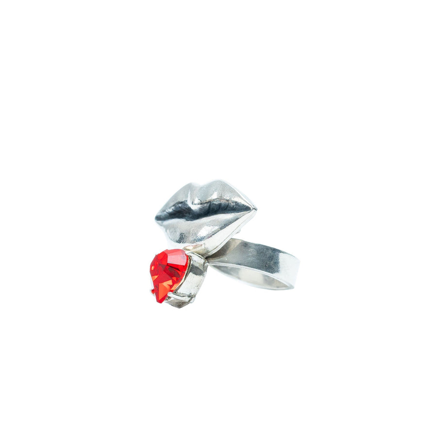 Anillo Aquel Beso, joya de plata .925, con cristal Swarovski – Gabriela Sánchez (vista 4)