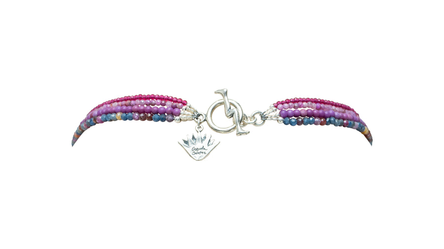 Collar Fuego Rosa, joya de plata .925, con rubí y turmalina – Gabriela Sánchez (vista 9)