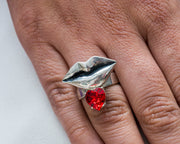 Anillo Aquel Beso, joya de plata .925, con cristal Swarovski – Gabriela Sánchez