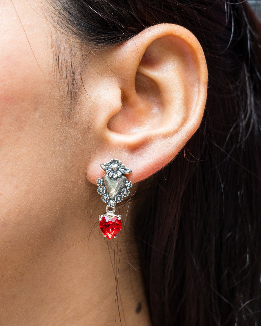 Aretes Ensueño, joya de plata .925, con cristal Swarovski – Gabriela Sánchez (vista 2)