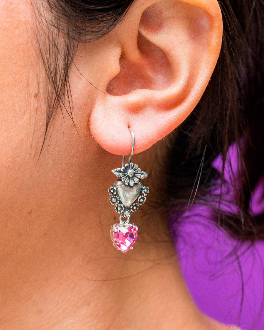 Aretes Amistad sin Fronteras, joya de plata .925, con cristal Swarovski – Gabriela Sánchez (vista 2)