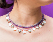 Collar Bombón Rosita, joya de plata .925, con fluorita y amatista – Gabriela Sánchez (vista 3)