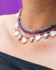 Collar Bombón Rosita, joya de plata .925, con fluorita y amatista – Gabriela Sánchez (vista 6)