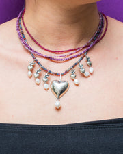 Collar Fuego Rosa, joya de plata .925, con rubí y turmalina – Gabriela Sánchez (vista 4)