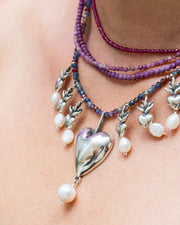 Collar Fuego Rosa, joya de plata .925, con rubí y turmalina – Gabriela Sánchez (vista 8)