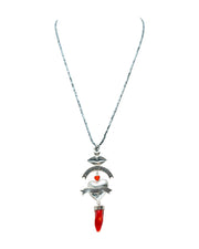 Collar Bésame Mucho Amorcito Corazón, joya de plata .925, con coral y hematita – Gabriela Sánchez (vista 2)