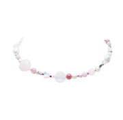 Collar Amor Infinito Rosa, joya de plata .925, con cuarzo rosa y concha – Gabriela Sánchez (vista 3)