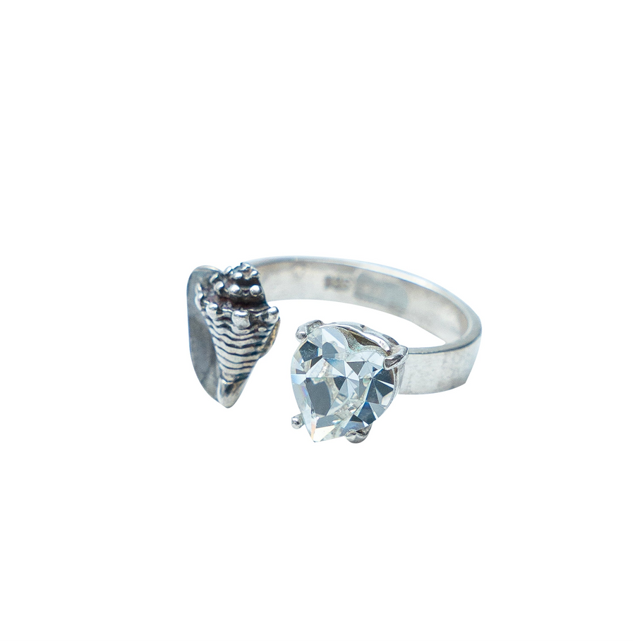 Anillo Coralito de los Sueños, joya de plata .925, con cristal Swarovski – Gabriela Sánchez (vista 5)