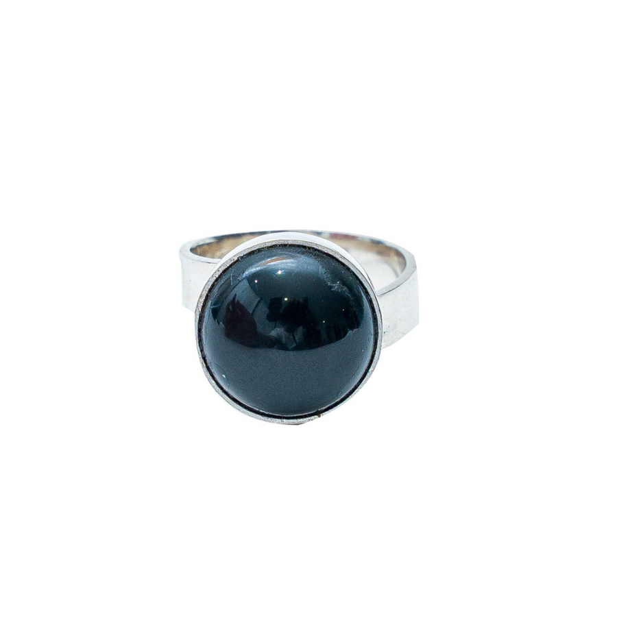 Anillo Sombras del Copal, joya de plata .925, con ónix – Gabriela Sánchez (vista 2)