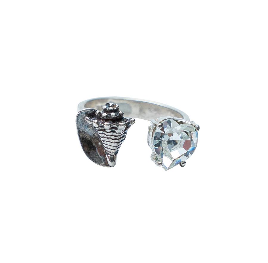Anillo Coralito de los Sueños, joya de plata .925, con cristal Swarovski – Gabriela Sánchez