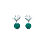 Aretes Agave Sueño 2.1 Y Gema, joya de plata .925, con malaquita y concha – Gabriela Sánchez (vista 3)