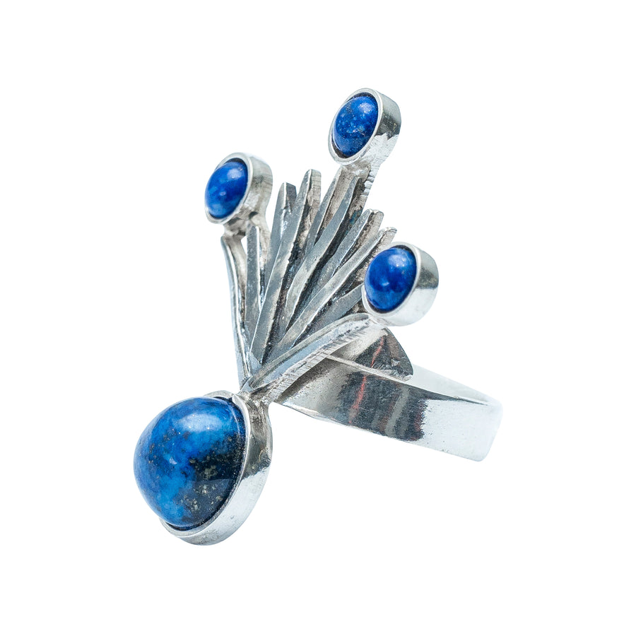Anillo Campos Azules, joya de plata .925, con lapislázuli – Gabriela Sánchez (vista 3)