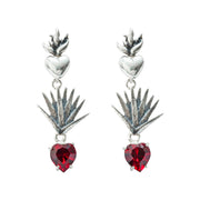Aretes Tierra Roja, joya de plata .925, con cristal Swarovski – Gabriela Sánchez