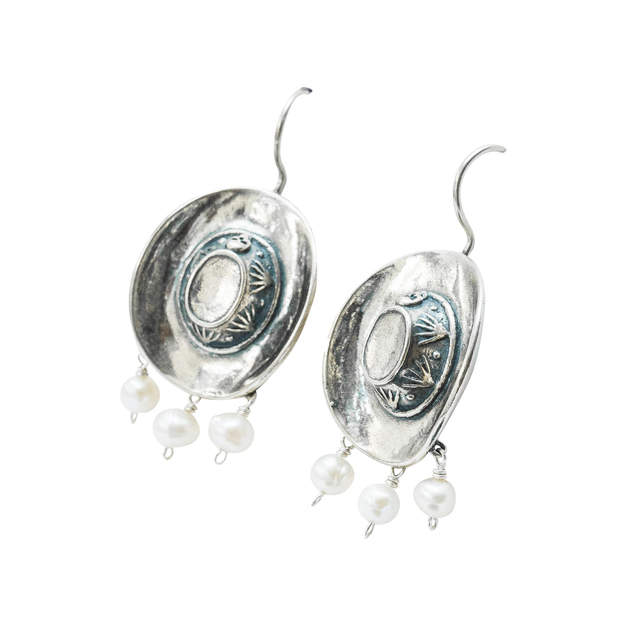 Aretes Texana con Perlas, joya de plata .925 – Gabriela Sánchez (vista 3)
