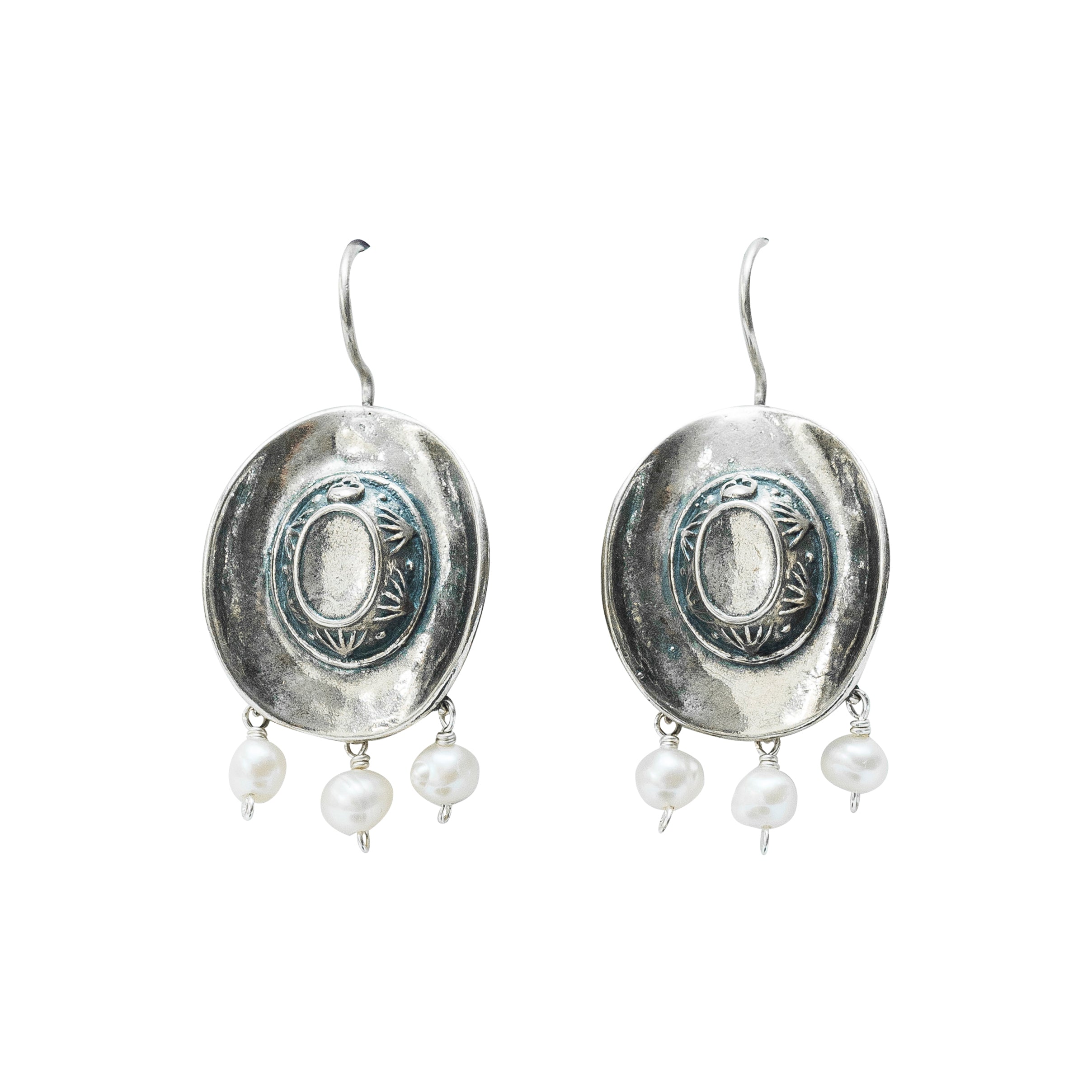 Aretes Texana con Perlas, joya de plata .925 – Gabriela Sánchez