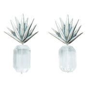 Aretes Cuarzo en Agave, joya de plata .925 – Gabriela Sánchez