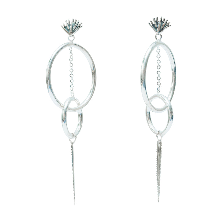 Aretes Péndulo de Agave, joya de plata .925 – Gabriela Sánchez
