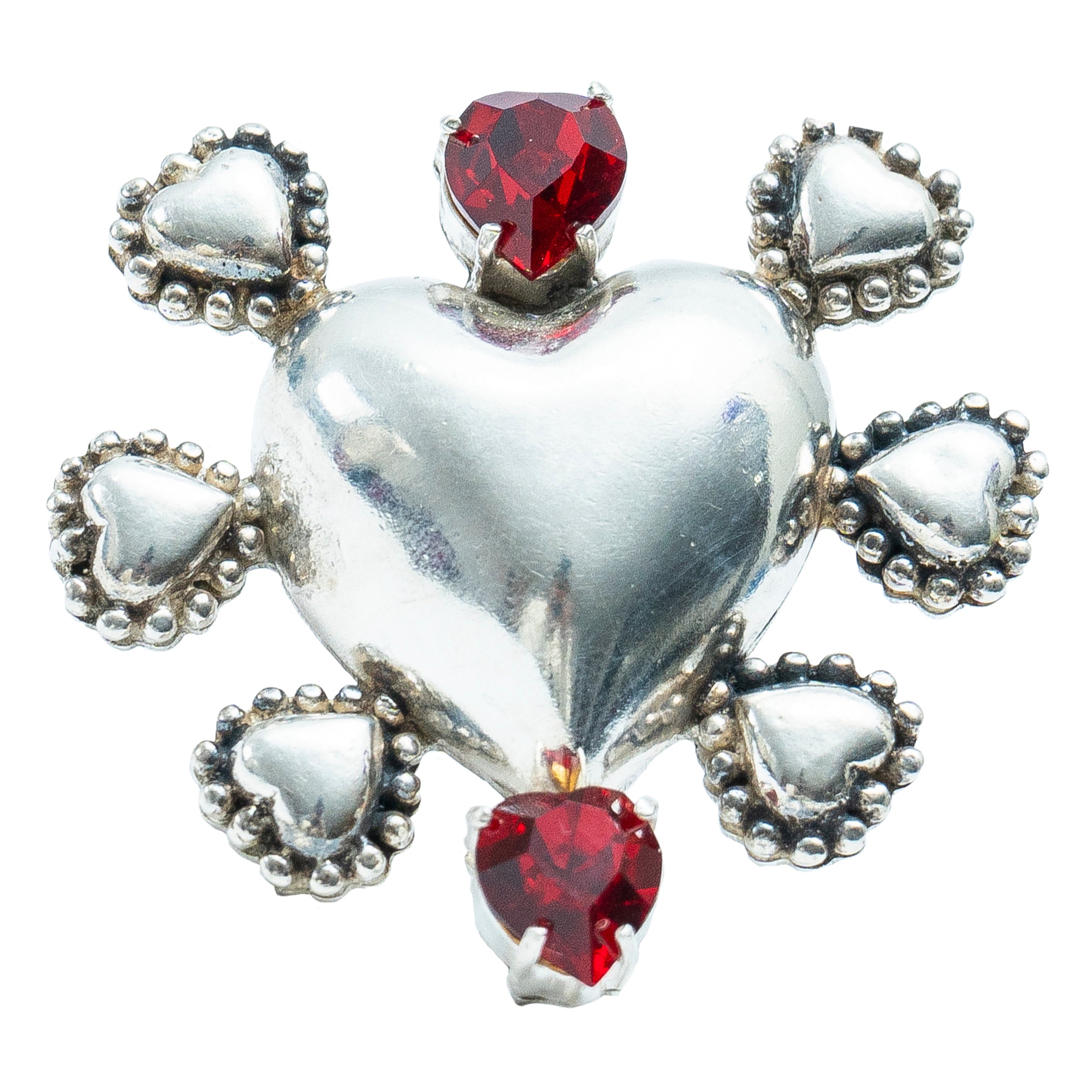 Anillo Escarlata Corazón, joya de plata .925, con cristal Swarovski – Gabriela Sánchez (vista 2)