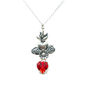 Dije Corazón Carmesí, joya de plata .925, con cristal Swarovski – Gabriela Sánchez