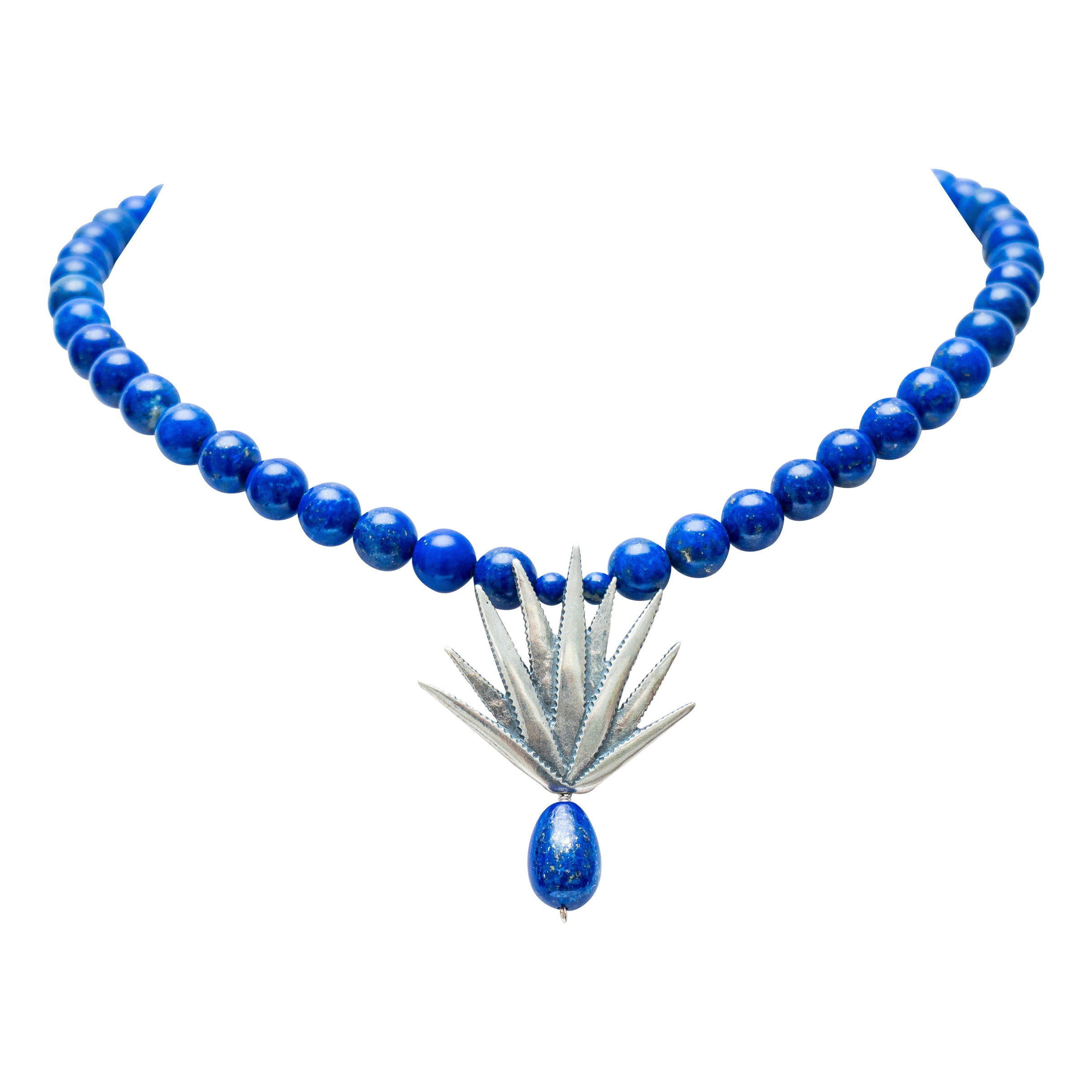 Collar Agave Sobre Lapislázuli, joya de plata .925 – Gabriela Sánchez (vista 2)