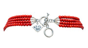Collar Corazón Fuerte Resplandor, joya de plata .925, con coral y cuarzo – Gabriela Sánchez (vista 5)