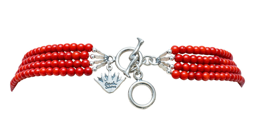 Collar Corazón Fuerte Resplandor, joya de plata .925, con coral y cuarzo – Gabriela Sánchez (vista 5)