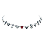 Gargantilla Grana Corazón, joya de plata .925, con cristal Swarovski – Gabriela Sánchez