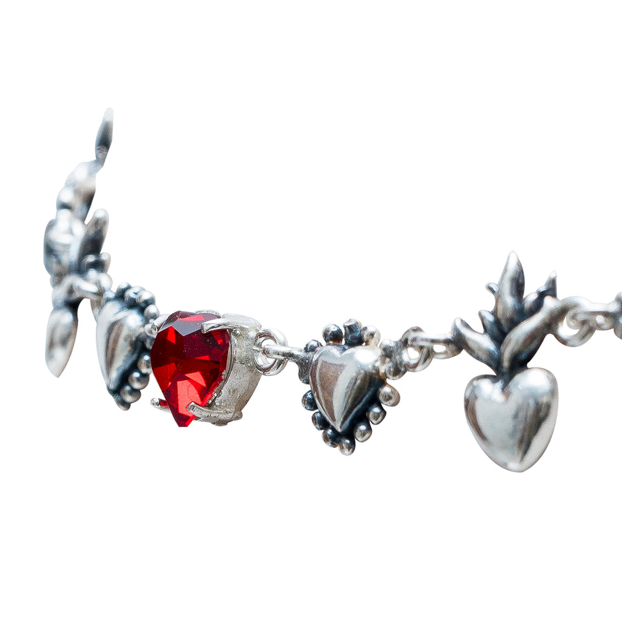Gargantilla Grana Corazón, joya de plata .925, con cristal Swarovski – Gabriela Sánchez (vista 3)