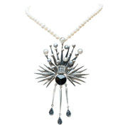 Collar Canto al Pie de Tu Ventana, joya de plata .925, con perla y ónix – Gabriela Sánchez
