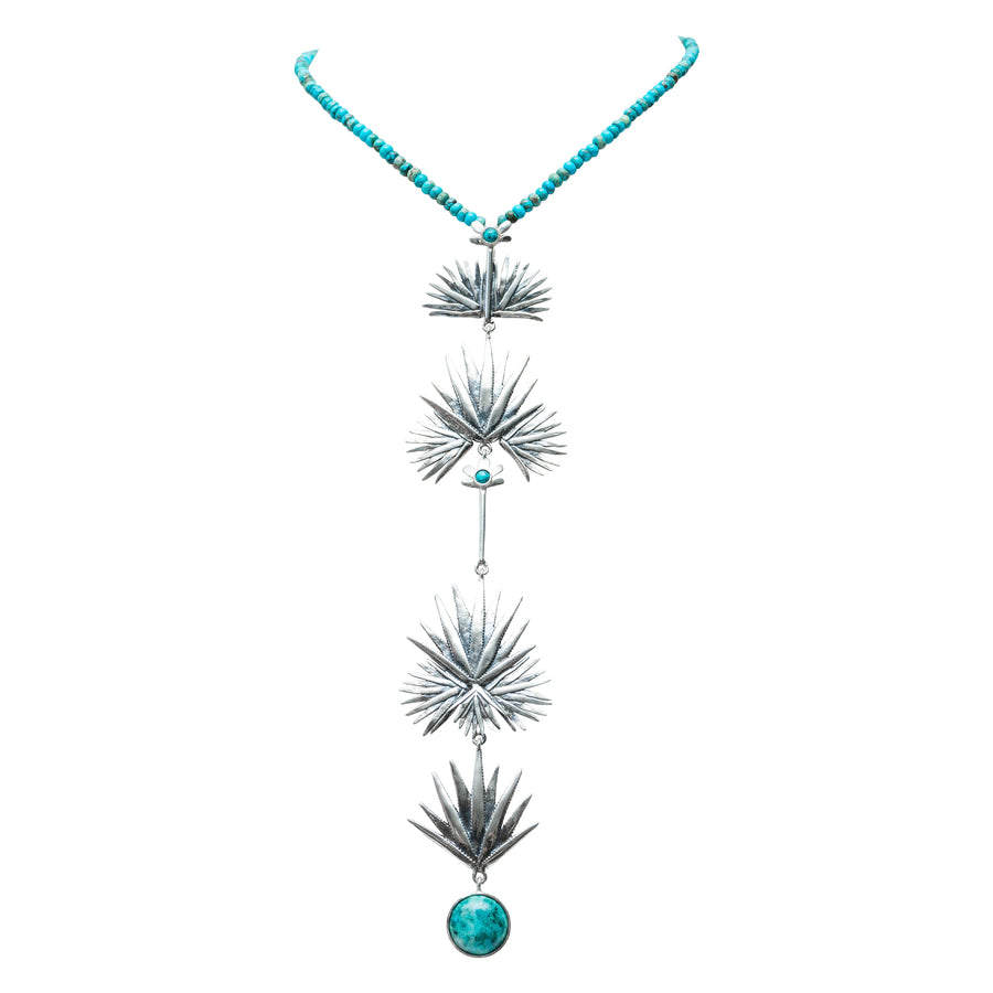 Collar Agave Cuishe, joya de plata .925, con turquesa – Gabriela Sánchez (vista 2)
