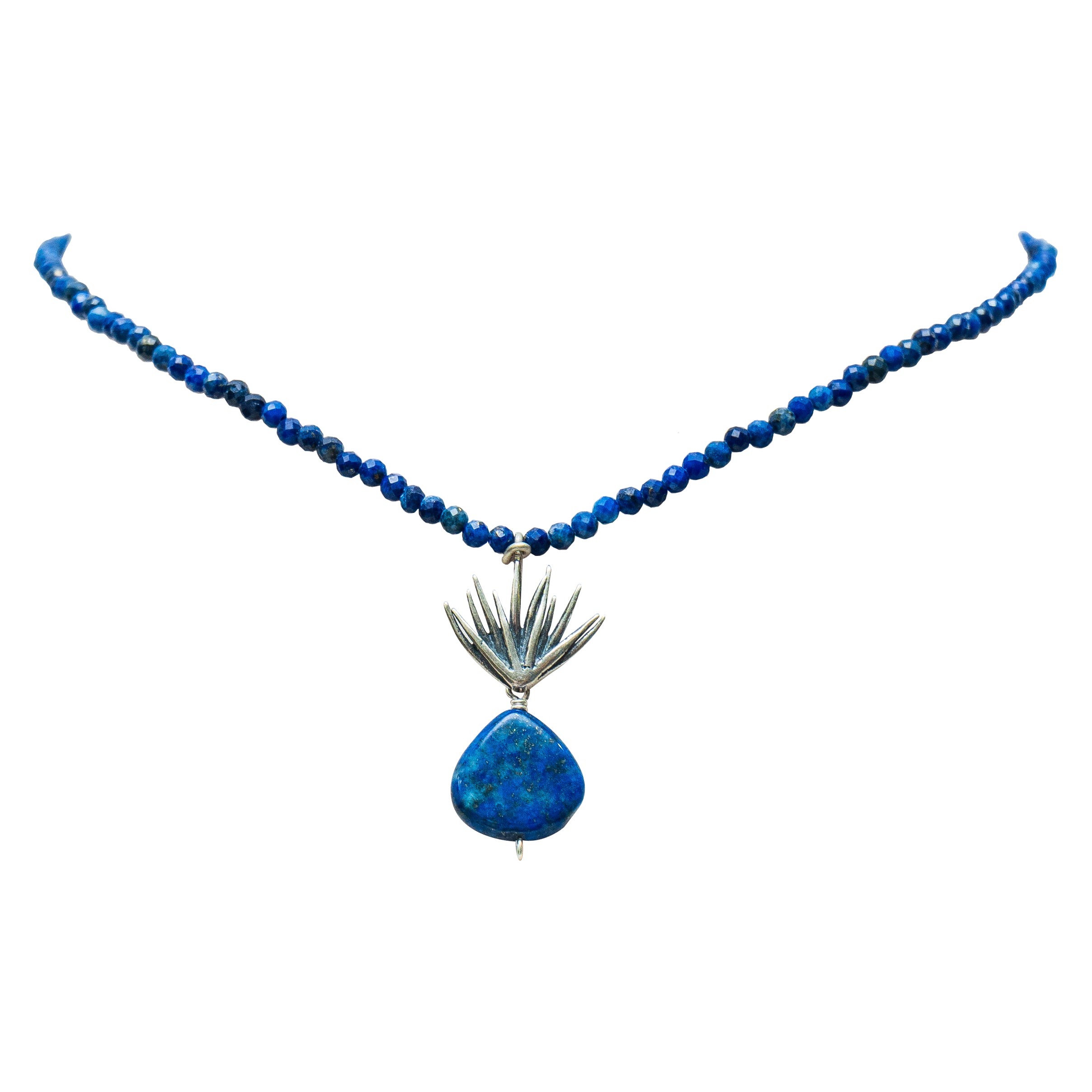 Collar Tequilana Azul, joya de plata .925, con lapislázuli – Gabriela Sánchez (vista 2)