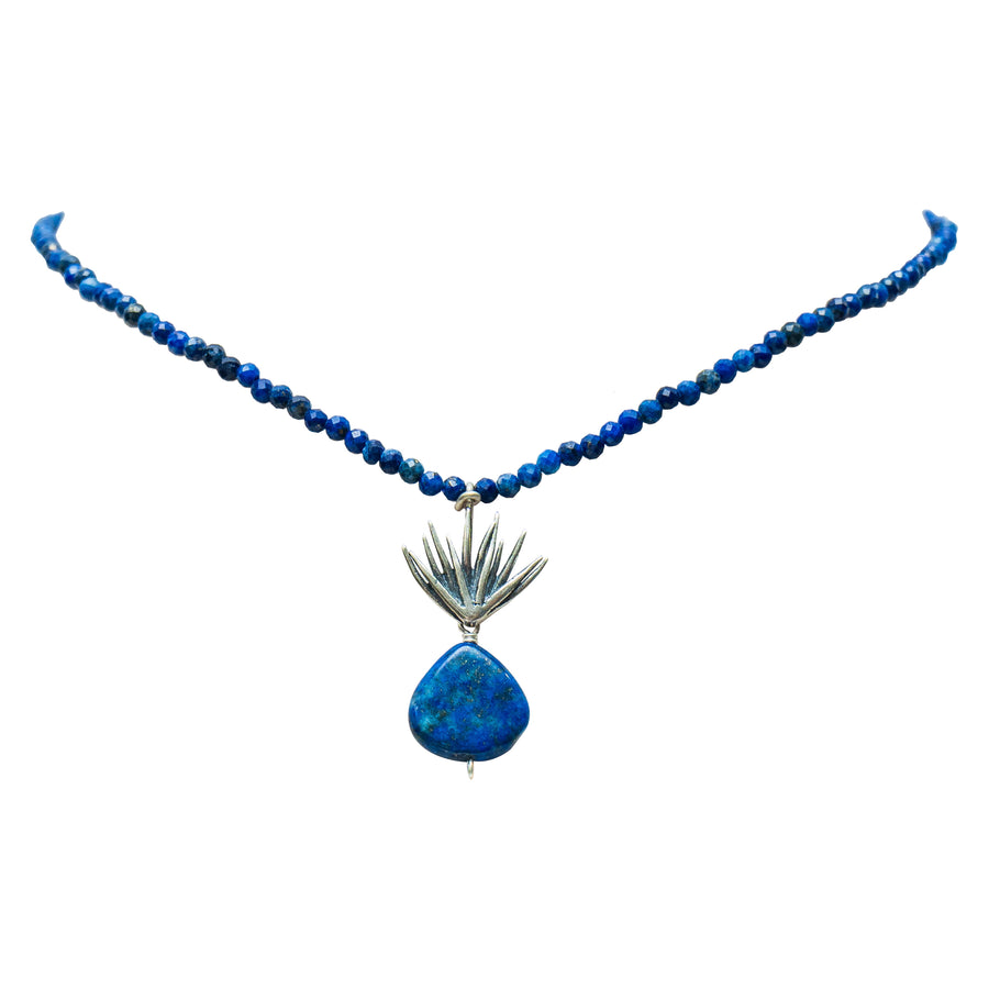 Collar Tequilana Azul, joya de plata .925, con lapislázuli – Gabriela Sánchez (vista 2)