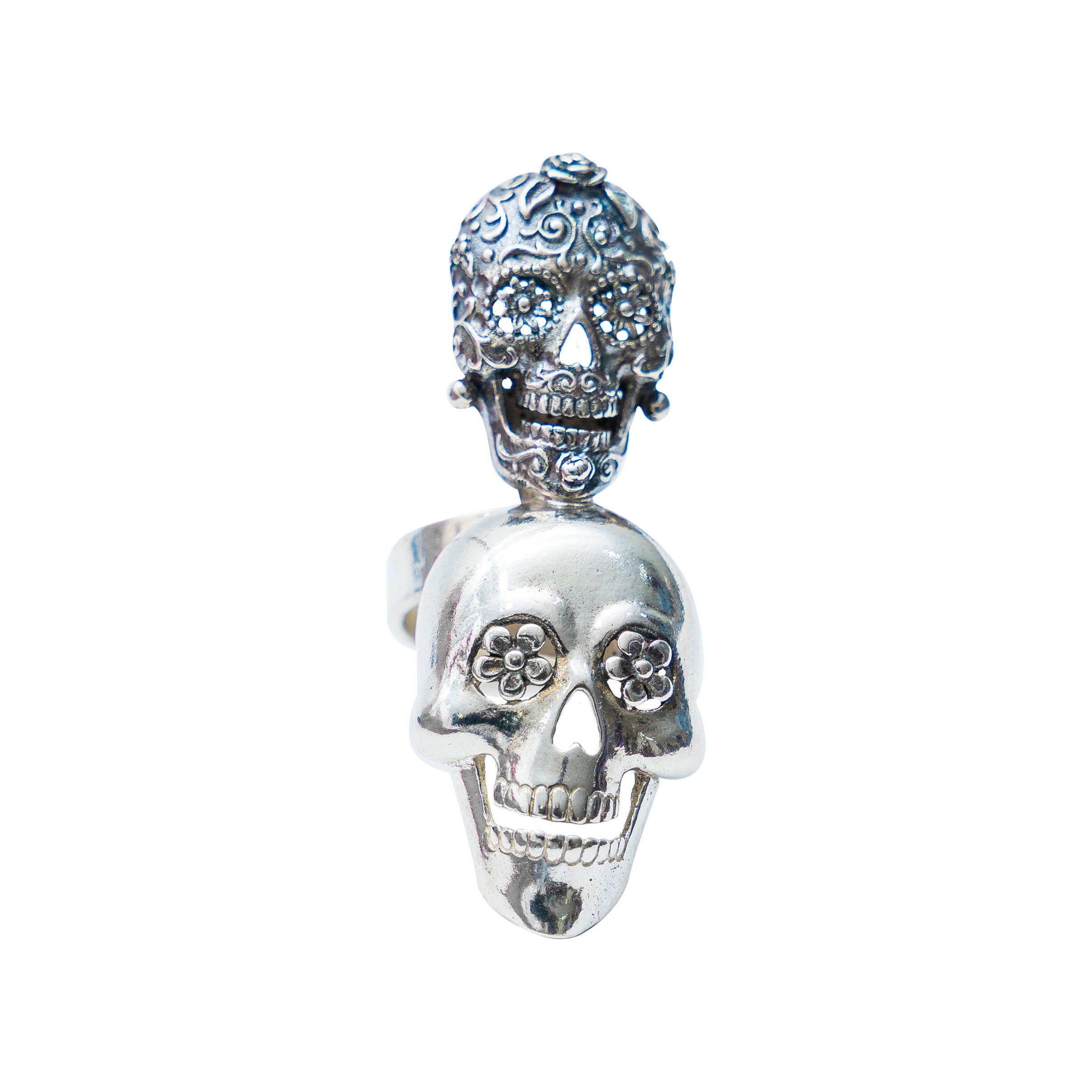Anillo Calaveritas de Flor, joya de plata .925 – Gabriela Sánchez (vista 2)