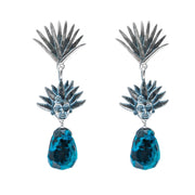 Aretes Pulque de Mayahuel, joya de plata .925, con crisocola – Gabriela Sánchez