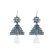 Aretes Pirámide de Cristal, joya de plata .925, con cuarzo – Gabriela Sánchez (vista 2)