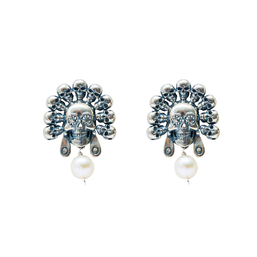 Aretes Susurros del Altar, joya de plata .925, con perla – Gabriela Sánchez