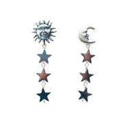 Aretes Dios del Sol Nocturno, joya de plata .925, con hematita – Gabriela Sánchez
