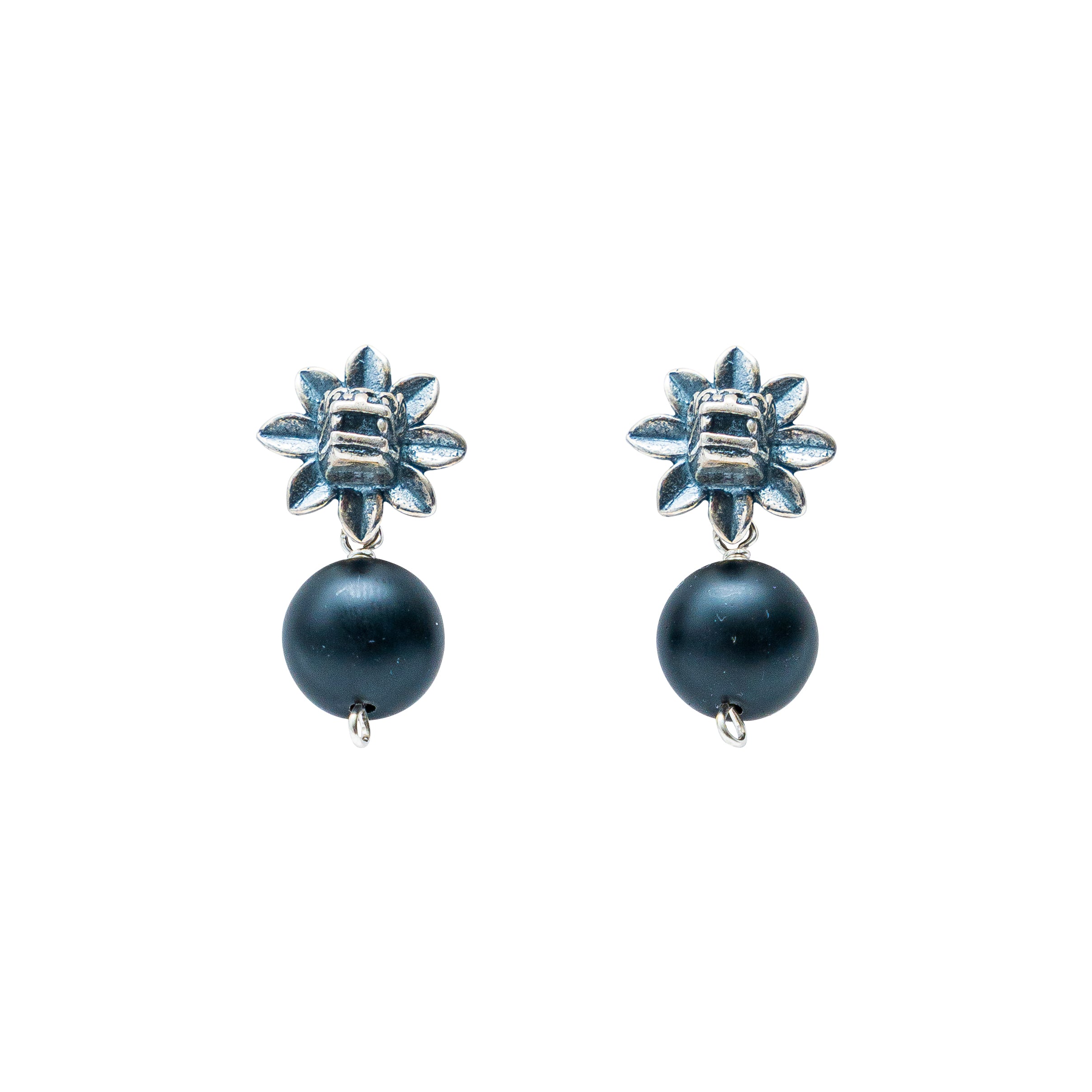 Aretes Quetzalcóatl Obsidiana, joya de plata .925 – Gabriela Sánchez