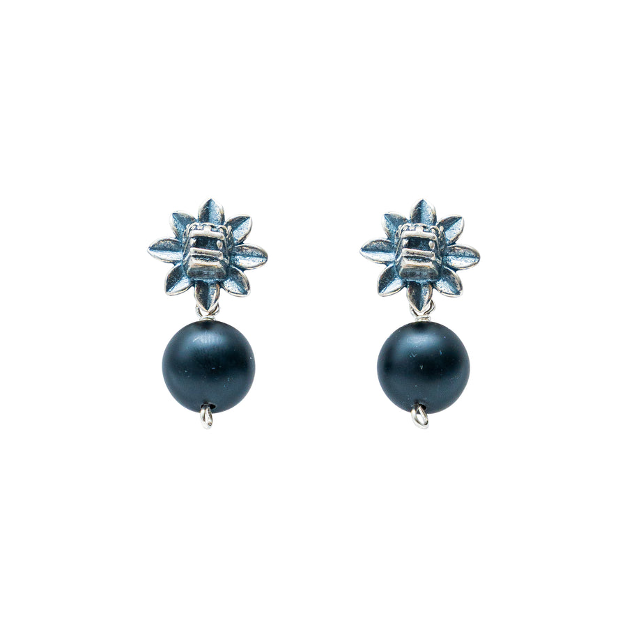 Aretes Quetzalcóatl Obsidiana, joya de plata .925 – Gabriela Sánchez
