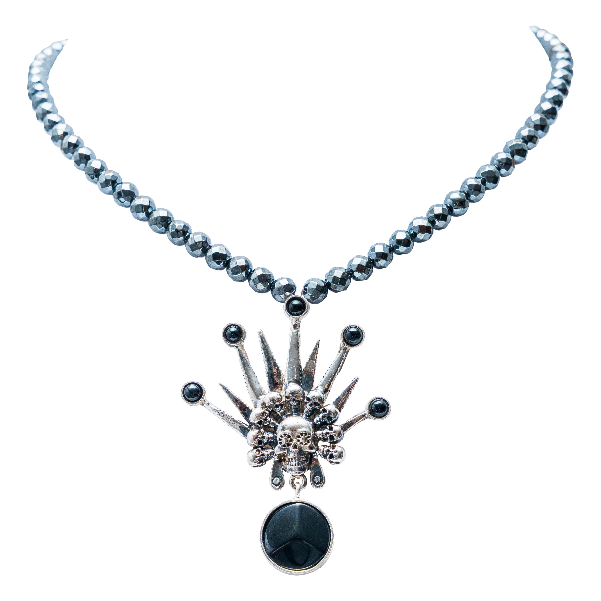 Collar Encuentro de Almas, joya de plata .925, con hematita y ónix – Gabriela Sánchez (vista 2)