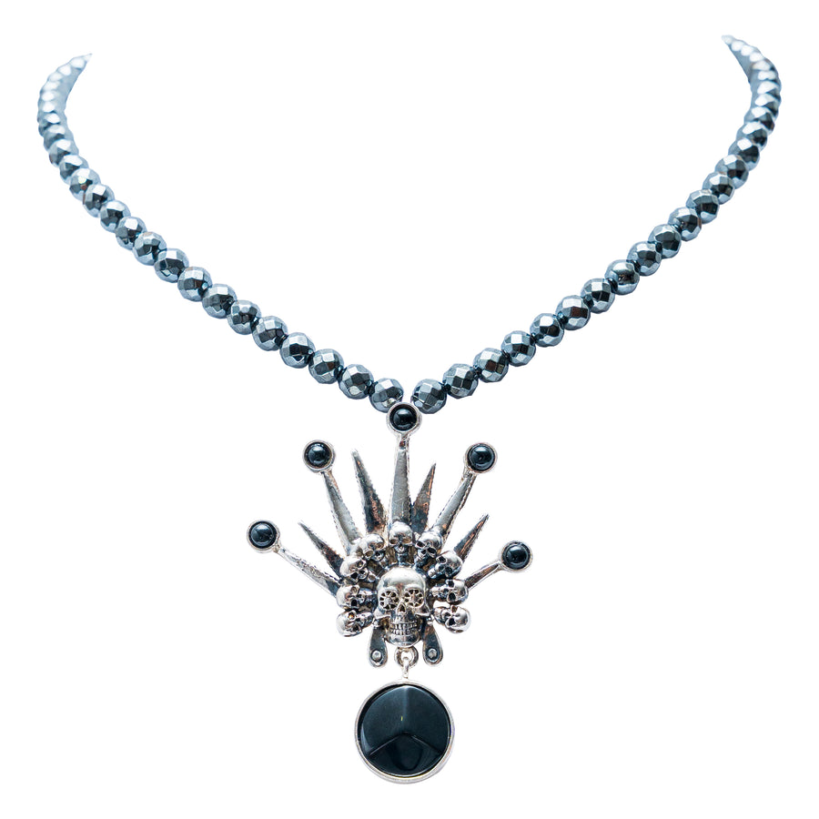 Collar Encuentro de Almas, joya de plata .925, con hematita y ónix – Gabriela Sánchez (vista 2)