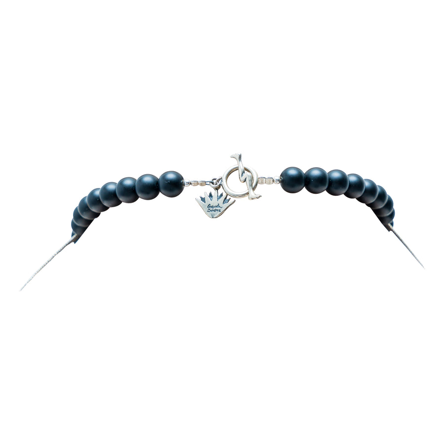 Collar Dioses, joya de plata .925, con obsidiana – Gabriela Sánchez (vista 7)