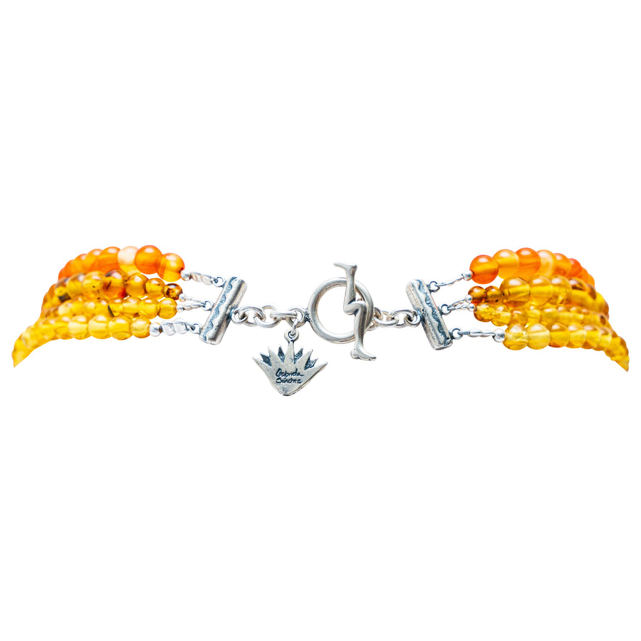 Collar Punta de Flecha, joya de plata .925, con cornalina y ámbar – Gabriela Sánchez (vista 6)