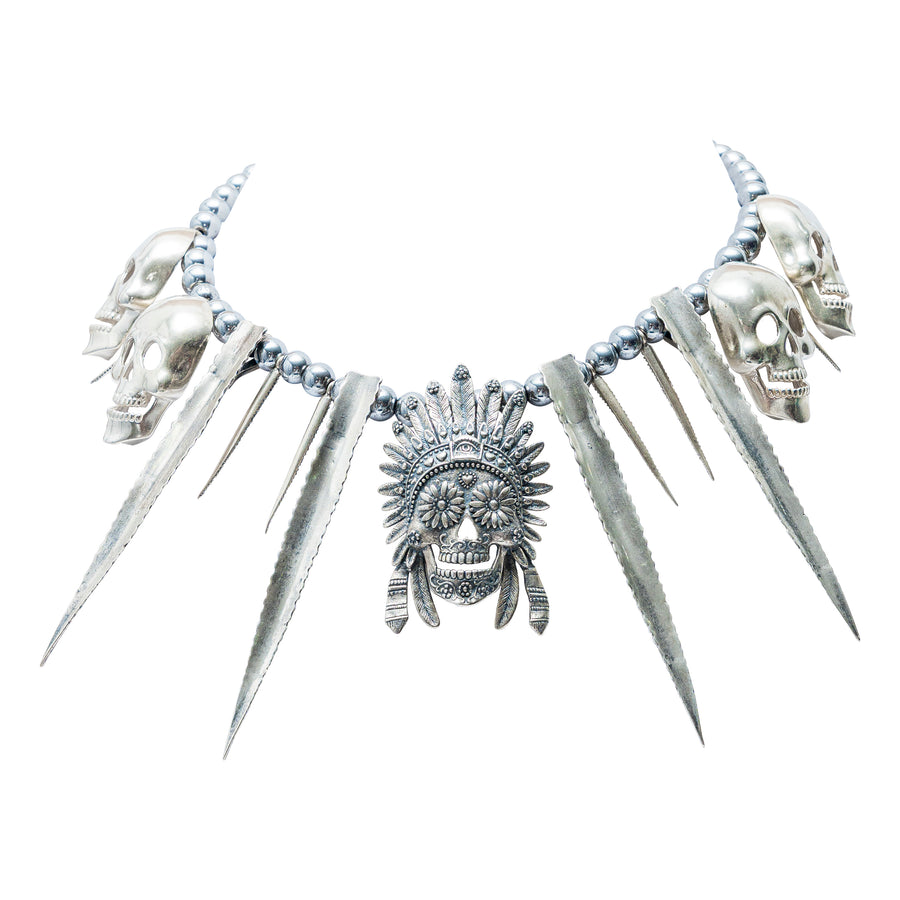 Collar Guerrero, joya de plata .925, con hematita – Gabriela Sánchez (vista 2)