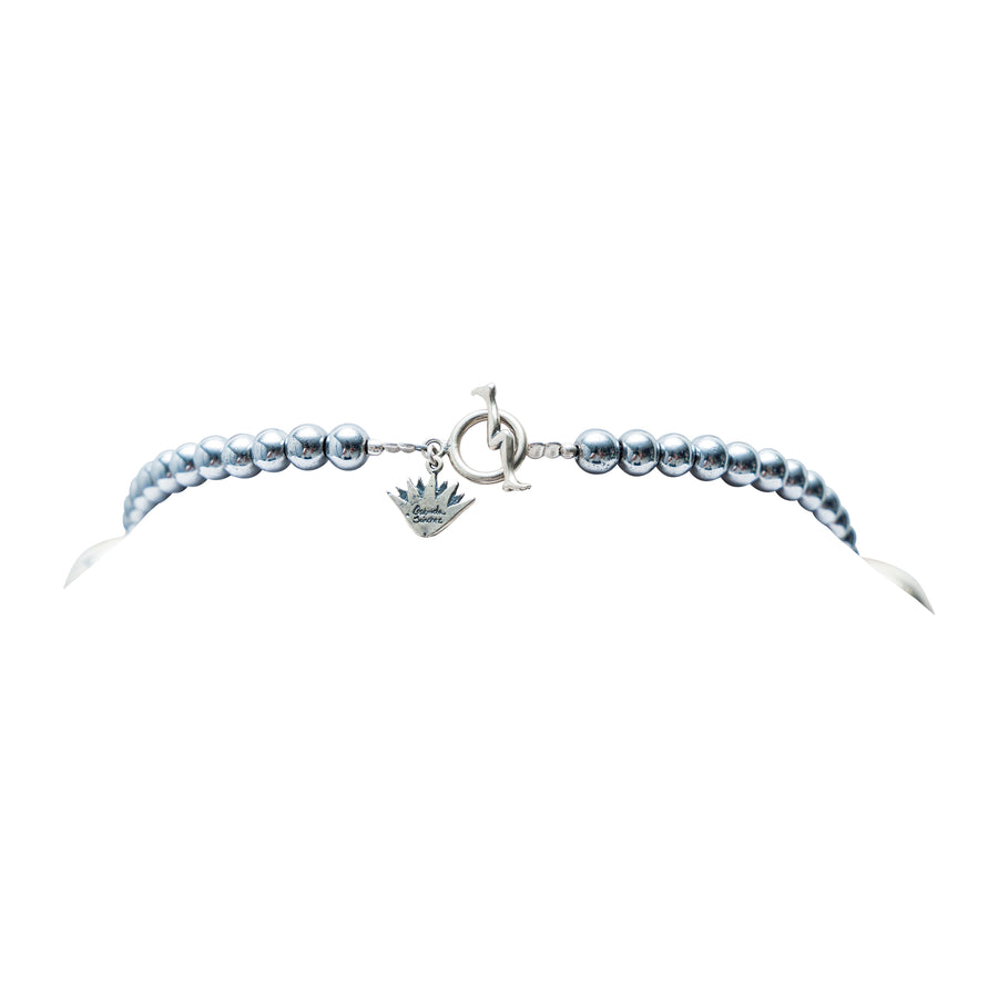 Collar Guerrero, joya de plata .925, con hematita – Gabriela Sánchez (vista 7)